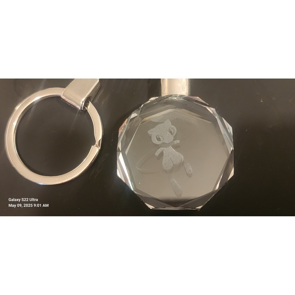 Pokemon Mew Crystal Keychain LED Light Up Keyring Anime‎ Manga Gift